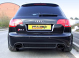 Milltek Sport Cat-back - Resonated. Including Exhaust Valves and Satin Sheen Black Tips - RS4 B7 4.2 V8 SALOON AVANT AND CABRIOLET 2006 and later