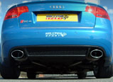 Milltek Sport Cat-back - Resonated. Including Exhaust Valves. Polished Oval Trims - RS4 B7 4.2 V8 SALOON AVANT AND CABRIOLET 2006 and later
