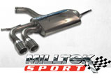 Milltek Sport Turbo-back including Hi-Flow Sports Cat - Non-resonated (louder) - GOLF MK5 GT TSI 1.4 LITRE 170PS 2006 and later