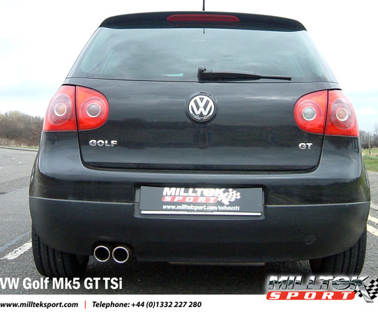 Milltek Sport Cat-back - Resonated (quieter) - GOLF MK5 GT TSI 1.4 LITRE 170PS 2006 and later