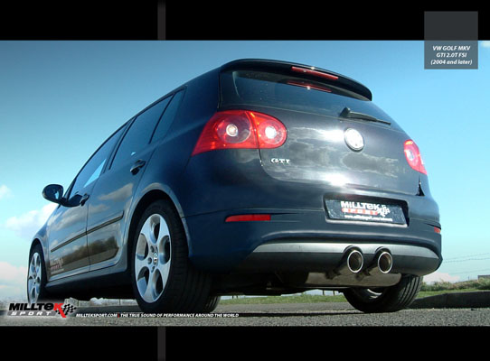 Milltek Sport Cat-back - R32-style. Resonated - GOLF MK5 GTI 2.0T FSI 2004 and later